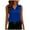 Blue, variant on Women's Satin Tops Sleeveless Buttons Collared Blouse Solid Color Summer Casual Comfy Camisole Tank Tops for Women