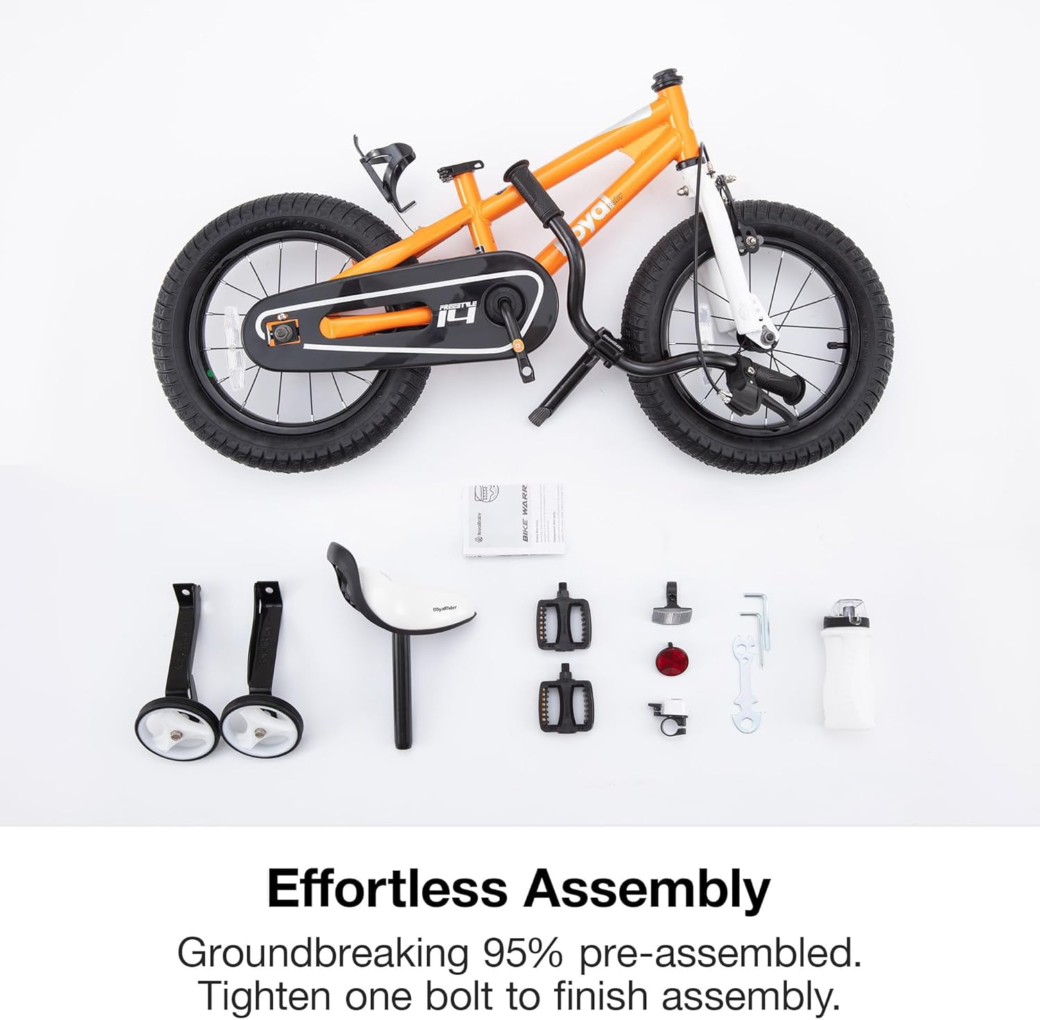 Royalbaby Freestyle 14" Bicycle for Boys and Girls Ages 3-6 Years, Orange