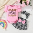 thumbnail image 2 of Staki Newborn Baby Girl Clothes Newborn Baby Girl Summer Outfits Cute Ruffle Sleeveless Romper Bodysuit Jumpsuit Tops Shorts Set 0-3M,6M,9M,12M,18M(Pink,3-6 Months), 2 of 8