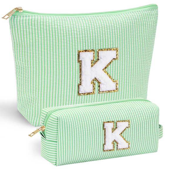 Bolsa de maquillaje YOOLIFE | Regalos de moda para adolescentes - Bolsas para cosméticos | Bolsa de maquillaje con inicial | Regalos personalizados para niñas | Bolsa para el cuidado de la piel | Rega