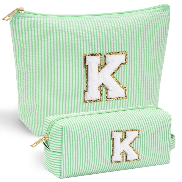 Bolsa de maquillaje YOOLIFE | Regalos de moda para adolescentes - Bolsas para cosméticos | Bolsa de maquillaje con inicial | Regalos personalizados para niñas | Bolsa para el cuidado de la piel | Rega