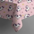 thumbnail image 5 of Pink Cartoon Unicorn Star Pattern Square Tablecloth,Waterproof Square Table Cover,Wipeable Spillproof Washable Table Cover for Home Kitchen Party Decor 60"x60"(152x152cm), 5 of 6
