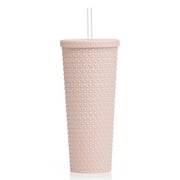 Mainstays MS 26oz Double Wall AS Plastic Textured Tumbler Pearl Blush