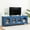 Blue, variant on Modern TV Stand for 80" TV,Retro Storage Buffet Cabinet with Glass Door and Shelves, TV Console Table for for living Room,Dining Room,Kitchen, Antique Green