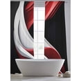 thumbnail image 5 of Abstract Stitching Sheer Curtains 108 Inches Long 2 Panels Gary Black Red Water Ripple Light Filtering Semi Sheer Window Curtains Drapes for Bedroom Living Room 52"x108", 5 of 7