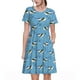 thumbnail image 1 of Fotbe Dolphin Lovers Vestido Largo de Moda para Mujer, Vestido Tipo Camiseta con Manga Corta y Estilo Casual a Rayas y Bloques de Color, 1 of 6