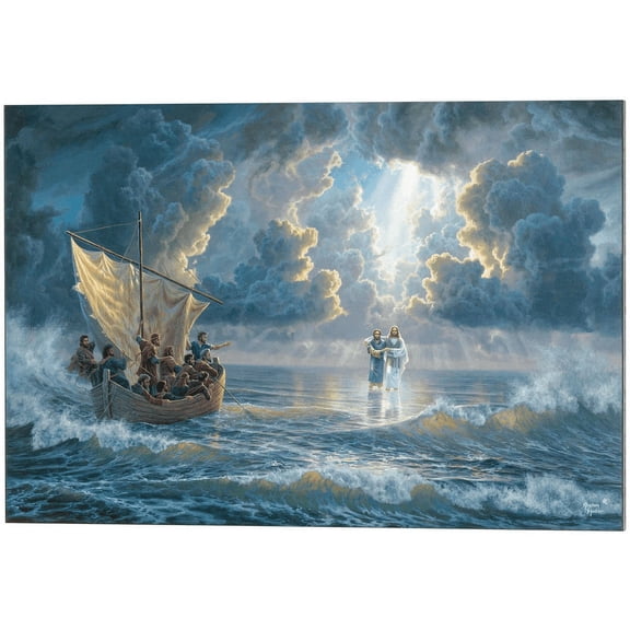 Dicksons Jesus Walking On Water 30 x 20 MDF Wall Art Sign Plaque