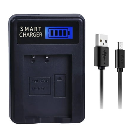 LP-E17 LPE17 E17 USB Battery Charger with LCD Screen Replacement for T6i 750D 800D 200D 8000D Kiss