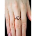 thumbnail image 2 of 1.25 Carat Peach Pink Morganite (Round cut Morganite) and Black Diamond Engagement Ring in 10k Rose Gold for Women, 2 of 2
