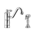 thumbnail image 2 of Vintage III Plus single lever faucet with traditional swivel spout and solid brass side spray - Polished Chrome, 2 of 2