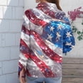 thumbnail image 5 of Domzest 4th Of July Shirts Women 250 Anniversary Usa Graphic Shirt Patriotic V Neck Long Sleeve Butoon Down Tshirt Red S, 5 of 5