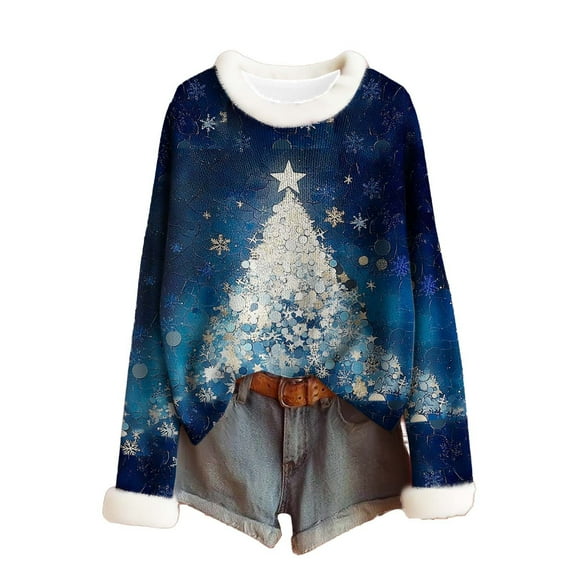 My Items Talove Long Sleeve Shirts for Women Graphic Printed Sweatshirt Fall Fashion Must Haves 2025 Fall Winter Pullover Womens Tops Casual Dressy Christmas Shirts