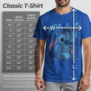 Men's Lilo & Stitch Distressed Poster Stitch Graphic Tee Royal Blue 2X Large