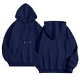 thumbnail image 4 of Nestiefly Womens Oversized Hoodies Long Sleeve Soft Fleece Pullover Sweatshirts Cute Plain Pocket Hooded Fall Winter Casual Tops 2026 Dark Blue XL, 4 of 6
