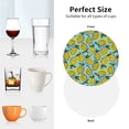 thumbnail image 4 of KLL Drink Coasters Set Round Shape of 4,PU Leather Absorbent Coasters Set Decorative Coffee Cup Coasters Housewarming Gift for Home Decor-Lemon, 4 of 5