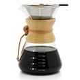 thumbnail image 1 of 800ML Cafetera De Vidrio Reutilizable,Juego De Cafetera Pour Over Con Filtro De Acero Inoxidable 304, 1 of 7