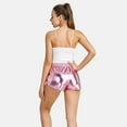thumbnail image 4 of FLMEI Women's Shorts Pants Metallic Elastic Waist Metallic Shorts Stylish Comfortable Soft Summer Short, 4 of 9