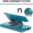 thumbnail image 5 of Design for Galaxy S23 Plus Case with Credit Card Holder Slot PU Leather Wallet Phone Cases Stand Kickstand Durable Shockproof Protective Cover for Samsung S23+ Women Men 6.6 inch Blue, 5 of 12