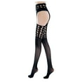 thumbnail image 4 of Yuwull Fishnet Thigh High Garter Stockings Patterned Tights For Women,Garter Belt Set & Suspender Pantyhose For Girl, 4 of 4