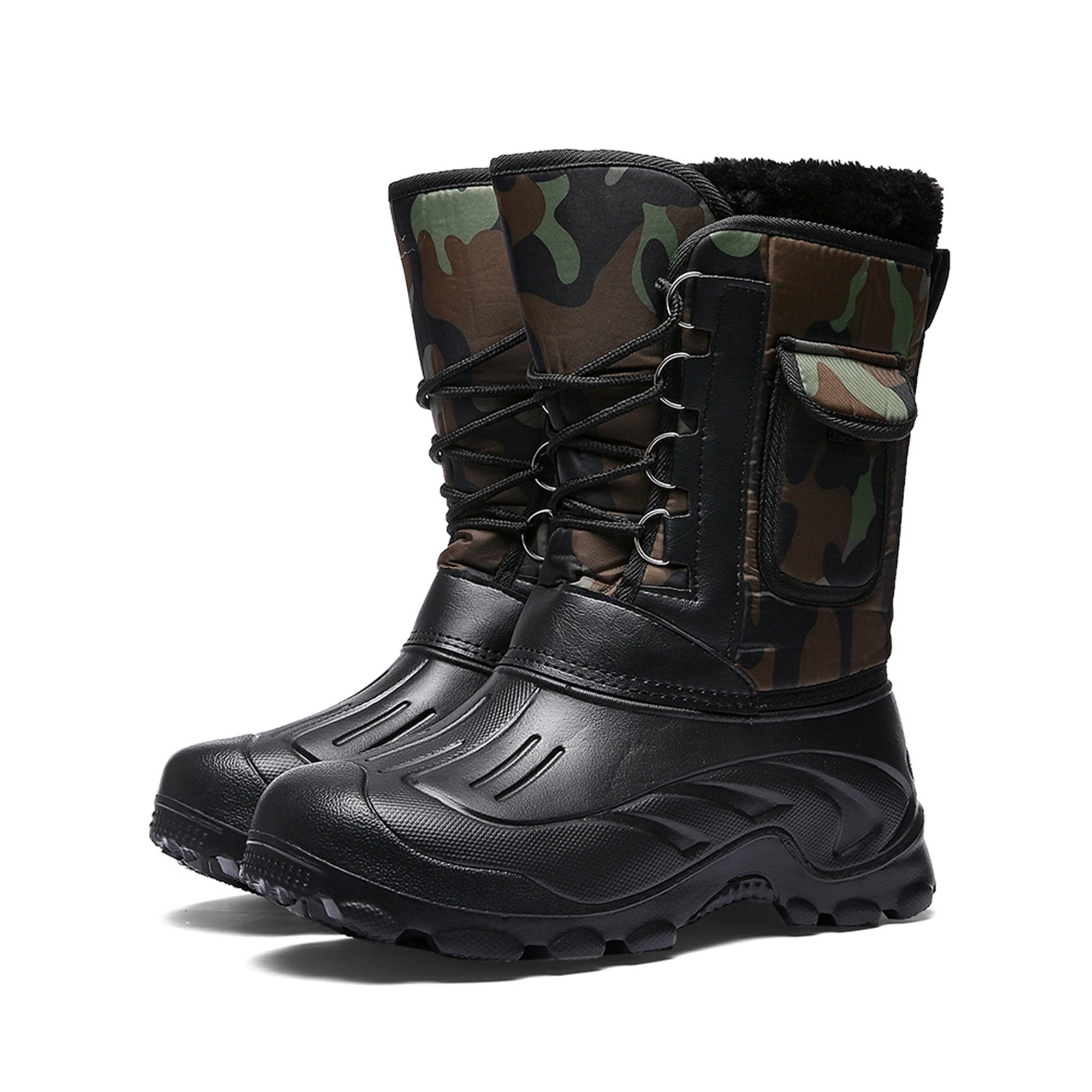 Tanleewa Snow Boots for Men Winetr Warm Waterproof Hiking Shoes 8 Adult Male