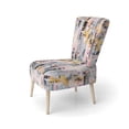 thumbnail image 3 of Designart "Interlocking Perspectives Pink Grey Composition" Pink Cubism Upholstered Accent Chair - Modern Arm Chair For Bedroom, 3 of 7