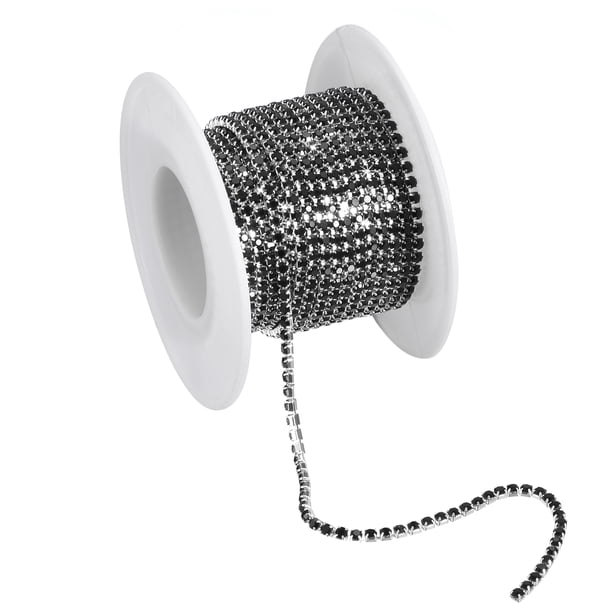 Cadena de cristal imitación Diamante Unique Bargains 5.5 Yardas 2mm adorno para Bricolaje