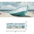 thumbnail image 5 of Coastal Wall Art Beach Landscape Painting Turquoise Bathroom Decor Picture Framed 12inx12inx3Pieces (Turquoise), 5 of 6