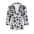 thumbnail image 5 of JTZGDY Womens Business Casual Silk Satin Tops Elegant Dressy Work Vintage Color Block/Floral Printed Long Sleeve Collared T-Shirts Loose Fit Deep V Neck Tunic Blouses Cute Spring Summer Outfits, 5 of 7