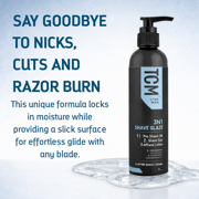 TCM 3-in-1 Shave Glaze, Pre-Shave Oil, Shave Gel, After-Shave Lotion, 8oz