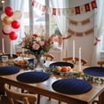 thumbnail image 5 of Navy Blue Black Ombre Round 15 Inch Placemats Set of 4, Modern Abstract Striped Gradient HeatResistant Non Slip Place Mats for Dining Table, Wipeable Braided Kitchen Table Mats for Housewarming, 5 of 9