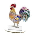 thumbnail image 4 of Placa de escritorio acrílica con decoración de pollo colorido 2D, decoración navideña creativa para oficina, entrada, armario, dormitorio, mesa y Estilo A, 4 of 7