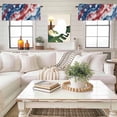 thumbnail image 4 of Abstract Gradient Valance Curtain Red Blue Tie-dye Stars U.S. Flag Window Valances Rod Pocket Short Curtains Window Treatments for Kitchen Bedroom Bathroom Laundry 56" x 16", 4 of 9
