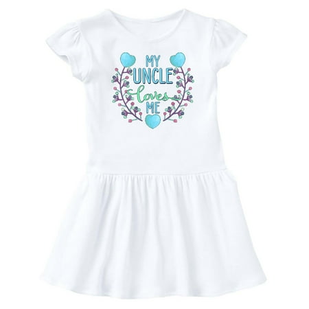 

Inktastic My Uncle Loves Me with Flowers and Hearts Gift Baby Girl Dress