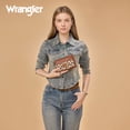 thumbnail image 3 of Wrangler Women's Large Minimalist Phone Wallet Stylish Double Zipper Cash Wallet with RFID Protection for Ladies, Leopard, 3 of 7