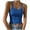 Blue, variant on Htigea Women's Scoop Neck Sleeveless Knit Ribbed Fitted Casual Crop Tank Top under $10.00 Blue,S