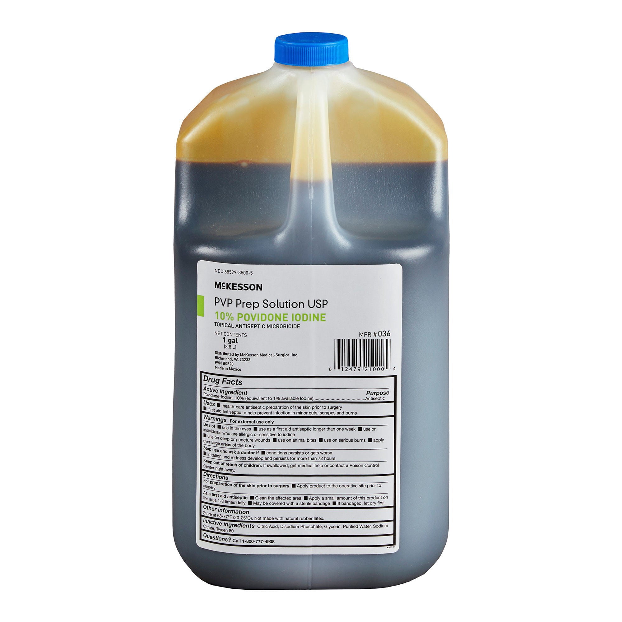 McKesson Povidone-Iodine Skin Prep Solution, First Aid Antiseptic, 1 gal, 4 Ct