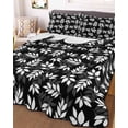 thumbnail image 2 of Quilts Full Size, Black White Leaves Soft Comforter Bedding Set for Bed, Spring Pastoral Rustic Botanical Lightweight Quilted Bedspread with Pillow Cover(2 Pieces) for All Season, 78x90 Inch, 2 of 6