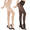 1Black1Nude, variant on Shiny Sheer Control Top Tights for Women - High Waist Shimmery Footed Pantyhose, 2Black