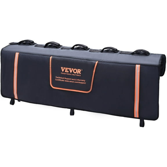 5-Bike Truck Tailgate Protector - Heavy-Duty Grooved Pad, Reflective Strips & Camera Opening, for Mid-Size Pickups