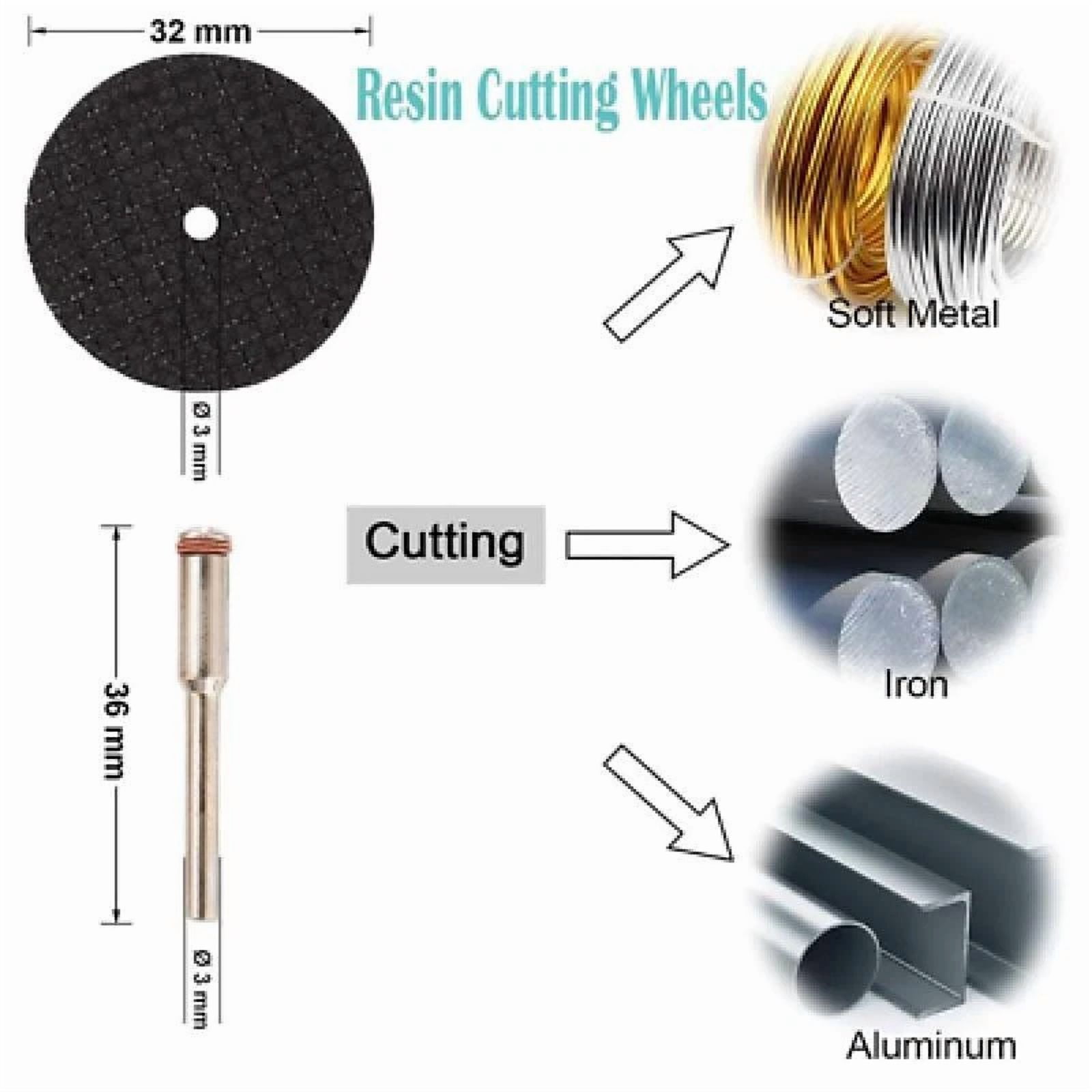 CIRCLE- 32Pcs Cutting Wheel Set Drill For Dremel Rotary Tool Accessories W/ 1/8" Mandrel
