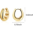thumbnail image 2 of Gold Statement Earrings Large Hoop Thick Chunky 14K Gold Plated Earrings For Women Hypoallergenic Fashion Jewelry[Z1], 2 of 2