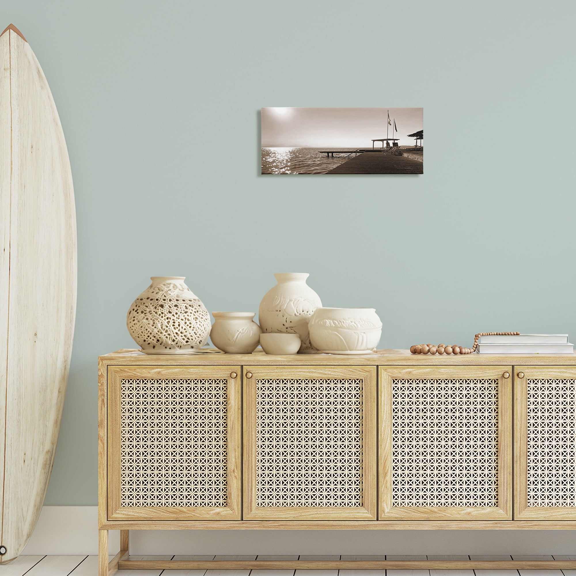 Stupell Industries On Deck Summer Scene Coastal Photography Gallery Wrapped Canvas Art Print Wall Art, 24 x 10