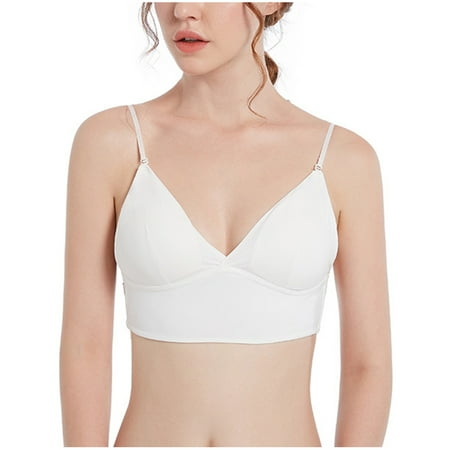 

AIEOTT Wirefree Bras for Women Plus Size Adjustable Shoulder Straps Lace Bra Wirefreee Extra-Elastic Bra Active Yoga Sports Bras 32B-36B Summer Savings Clearance
