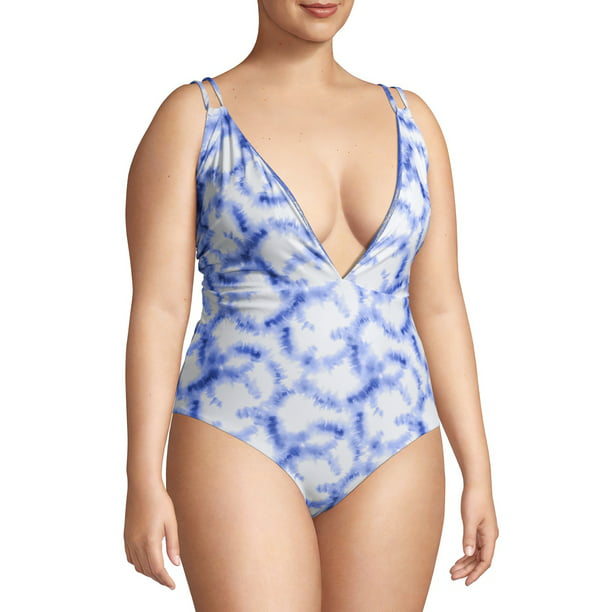 YMI Women's Plus Size Reversible One-Piece Swimsuit With Multi 