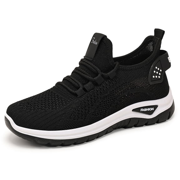 Domzle Wide Toe Box Shoes Women Non-Slip Ultra Light Running Sneakers Extra Wide Feet Arch Support Walking Shoes Tennis Breathable Gym Workouts Black