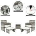 thumbnail image 6 of Hassch 5 Pieces Patio Bistro Set, Gray PE Wicker Outdoor Patio Furniture Set, Modern Rattan Patio Chairs with Table & Ottomans, Patio Conversation Sets for Balcony, Front Porch, Garden, Beige Cushion, 6 of 8