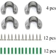 thumbnail image 2 of Soporte para barra de armario, 4 piezas, soporte de tubo redondo en forma de U, soporte para armario, soporte de brida, soporte en forma de U, soportes de extremo de barra de armario resistente, 2 of 4