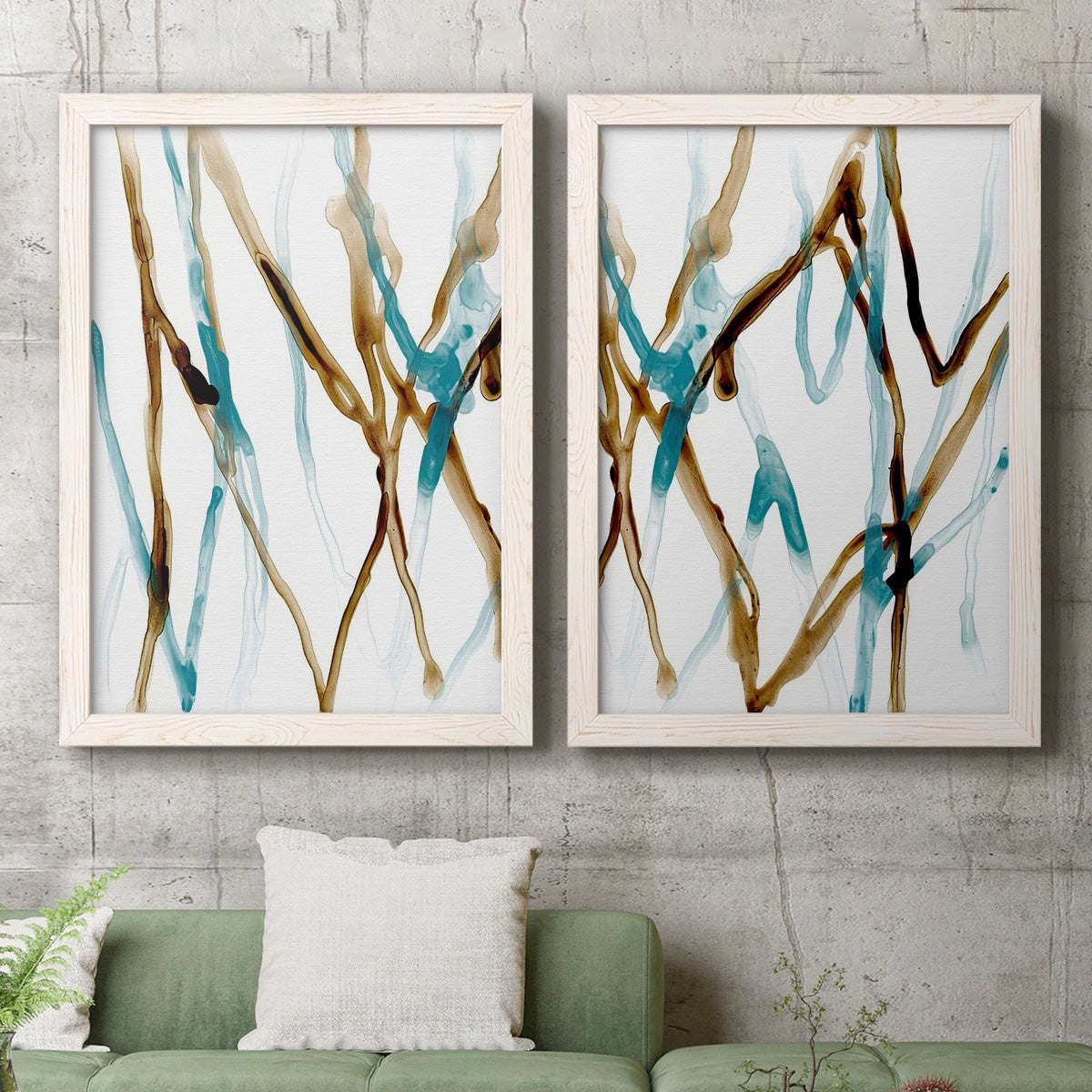 Runnel XVII - Premium Framed Canvas 2 Piece Set - Ready to Hang