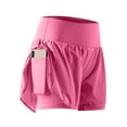 thumbnail image 6 of Cadmus 2 in 1 Women's Workout Shorts for Athletic Gym Running Shorts with Phone Pockets,3 Pack, Black,Navy,Rose Red,S, 6 of 8