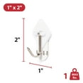 thumbnail image 7 of Hyper Tough Medium Removable Hinged Hooks, Oval Plastic Hooks for Hanging Keys, with 2 Strips, 1 lb Capacity, White, 2 Pc, 7 of 7